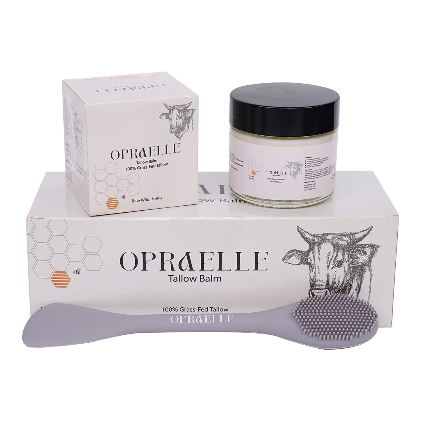 Opraelle Beef Tallow for Skin – Organic Grass-Fed Tallow & Honey Balm for Face & Body